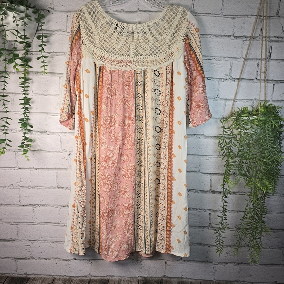 J. GLEE BOHO CROCHETED MULTICOLORED DRESS TUNIC WOMENS  SIZE SMALL - Picture 6 of 6